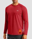 men's thermal base layer long sleeve in savannah red - front view