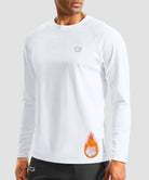 men's thermal base layer long sleeve in white - front view