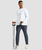 men's thermal base layer long sleeve in white - side view