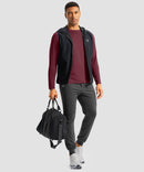 men's thermal base layer long sleeve in wine - side view