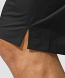 men's uv protection board shorts 9'' in black - hem detail view