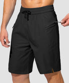 men's uv protection board shorts 9'' in black - pocket detail view