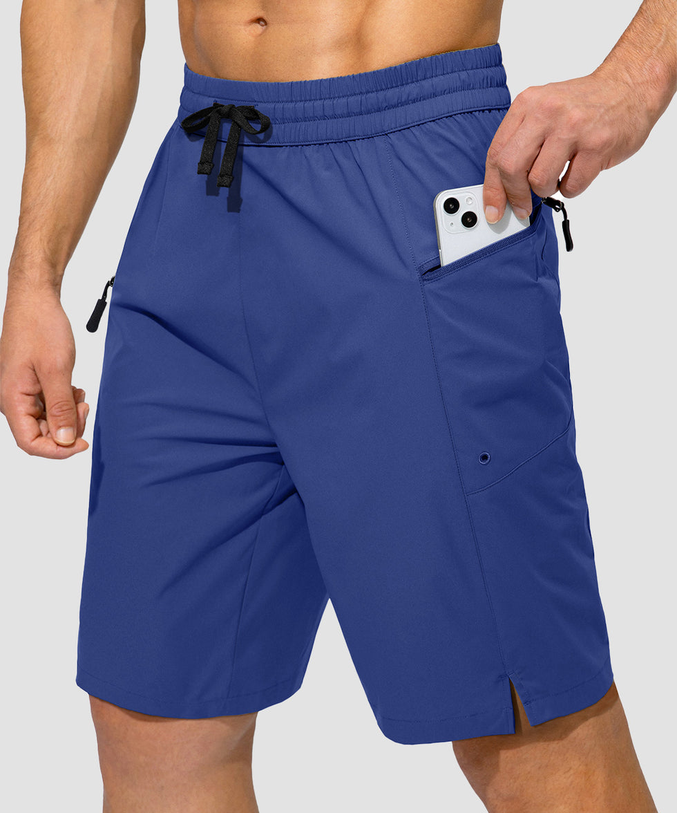 men's uv protection board shorts 9'' in blue - pocket detail view