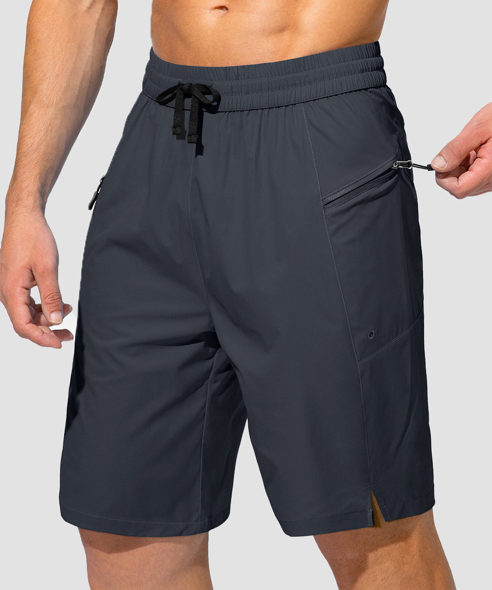 men's uv protection board shorts 9'' in dark gray - pocket detail view