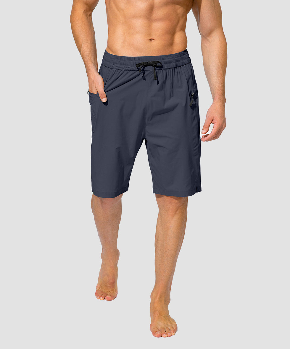 men's uv protection board shorts 9'' in dusty blue - front view