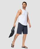 men's uv protection board shorts 9'' in dusty blue - matching outfits view