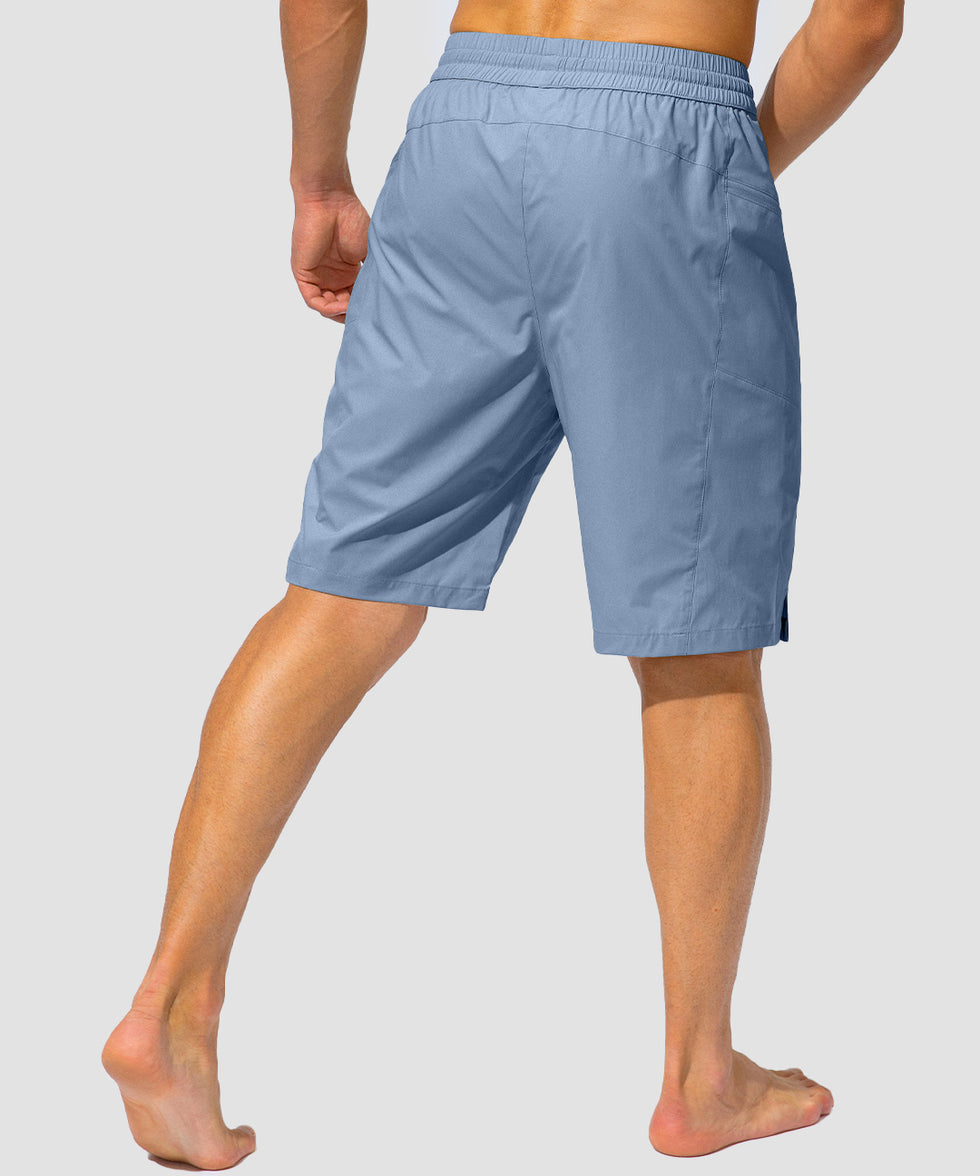 men's uv protection board shorts 9'' in gray blue - back view
