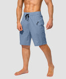 men's uv protection board shorts 9'' in gray blue - front view