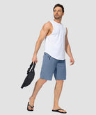 men's uv protection board shorts 9'' in gray blue - matching outfits view