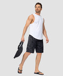 men's uv protection board shorts 9'' in gray camo - matching outfits view