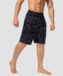 men's uv protection board shorts 9'' in gray camo - side view