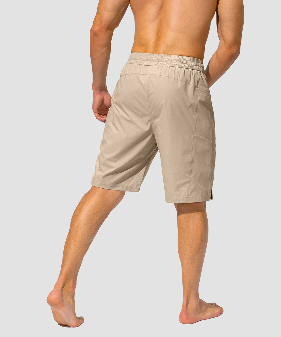 men's uv protection board shorts 9'' in light gray - back view