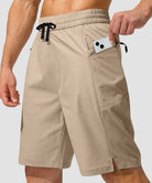 men's uv protection board shorts 9'' in light gray - pocket detail view