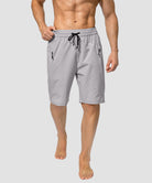 men's uv protection board shorts 9'' in silver - front view