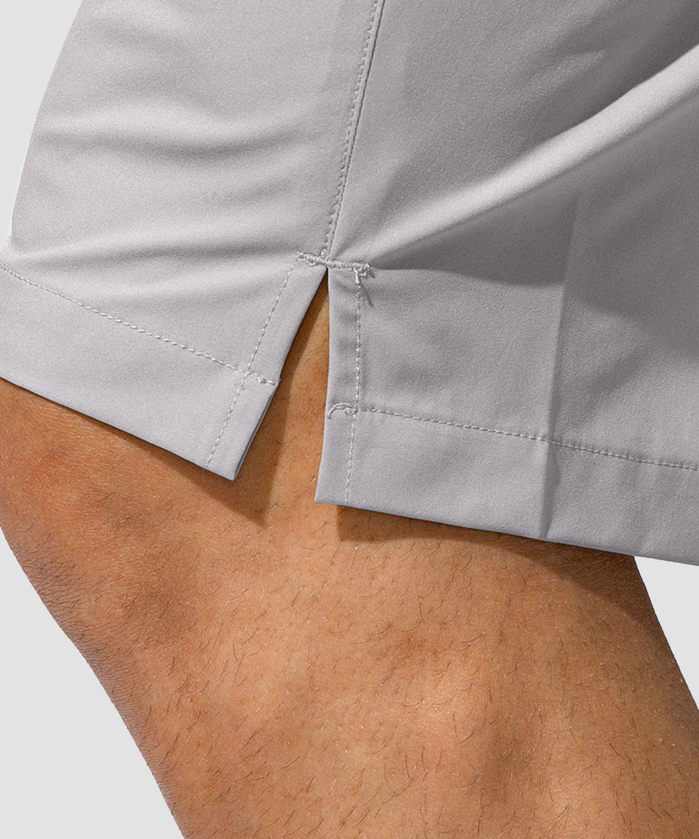 men's uv protection board shorts 9'' in silver - hem detail view