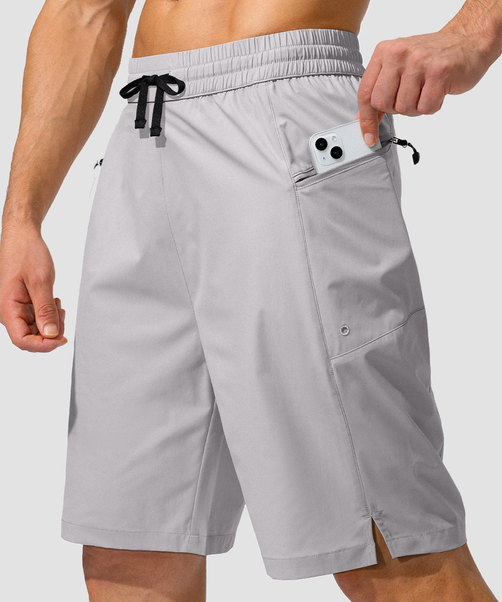 men's uv protection board shorts 9'' in silver - side view