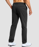 men's uv protection button-up golf pants in black - back view