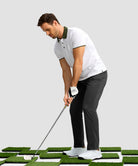 men's uv protection button-up golf pants in black - side view