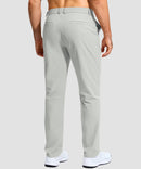 men's uv protection button-up golf pants in bright grey - back view