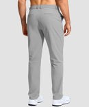 men's uv protection button-up golf pants in cloudy gray - back view