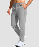 men's uv protection button-up golf pants in cloudy gray - side view