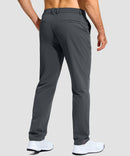 men's uv protection button-up golf pants in dark gray - back view