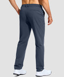 men's uv protection button-up golf pants in navy - back view