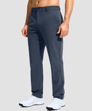 men's uv protection button-up golf pants in navy - front view