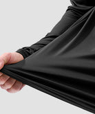 men's uv protection reflective long sleeve in black - fabric detail