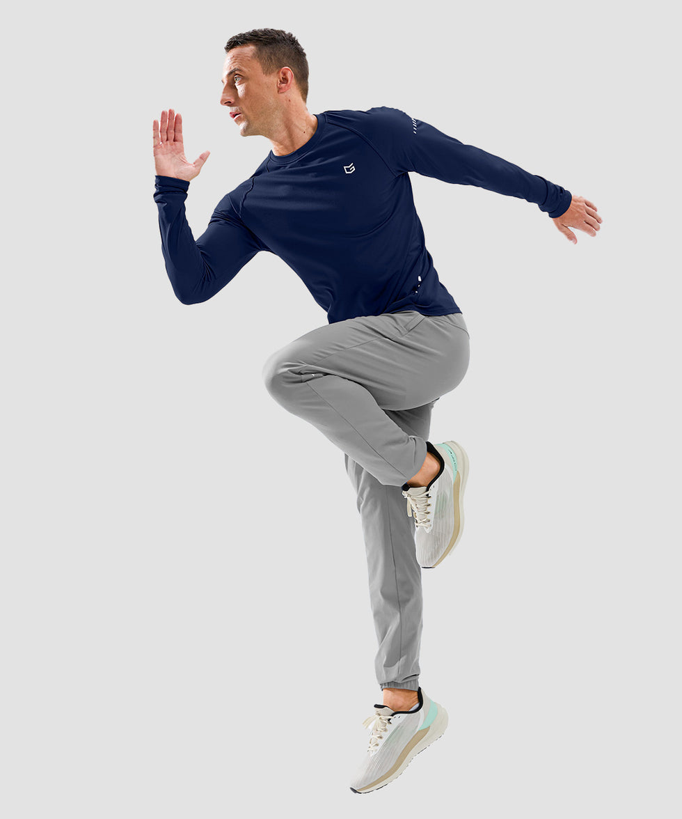 men's uv protection reflective long sleeve in dark blue - matching outfits view