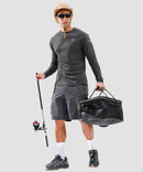 men's uv protection reflective long sleeve in dark gray - matching outfits view