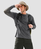 men's uv protection reflective long sleeve in dark gray - side view