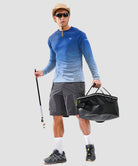 men's uv protection reflective long sleeve in gradient blue white - matching outfits view 1