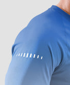 men's uv protection reflective long sleeve in gradient blue white - reflective detail