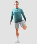 men's uv protection reflective long sleeve in gradient gray blue - matching outfits view