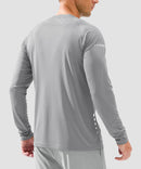 men's uv protection reflective long sleeve in light gray - back view