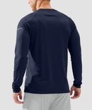 men's uv protection reflective long sleeve in navy - back view