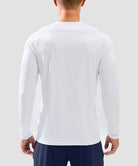 men's uv protection reflective long sleeve in white - back view