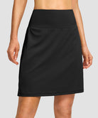 mesh-lined long golf skirt in black - front view