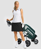 mesh-lined long golf skirt in black - matching outfits view
