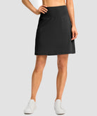 mesh-lined long golf skirt in black - side view