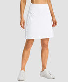 mesh-lined long golf skirt in white - side view