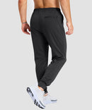 mid-rise heavyweight joggers in black - back view