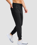 mid-rise heavyweight joggers in black - side view