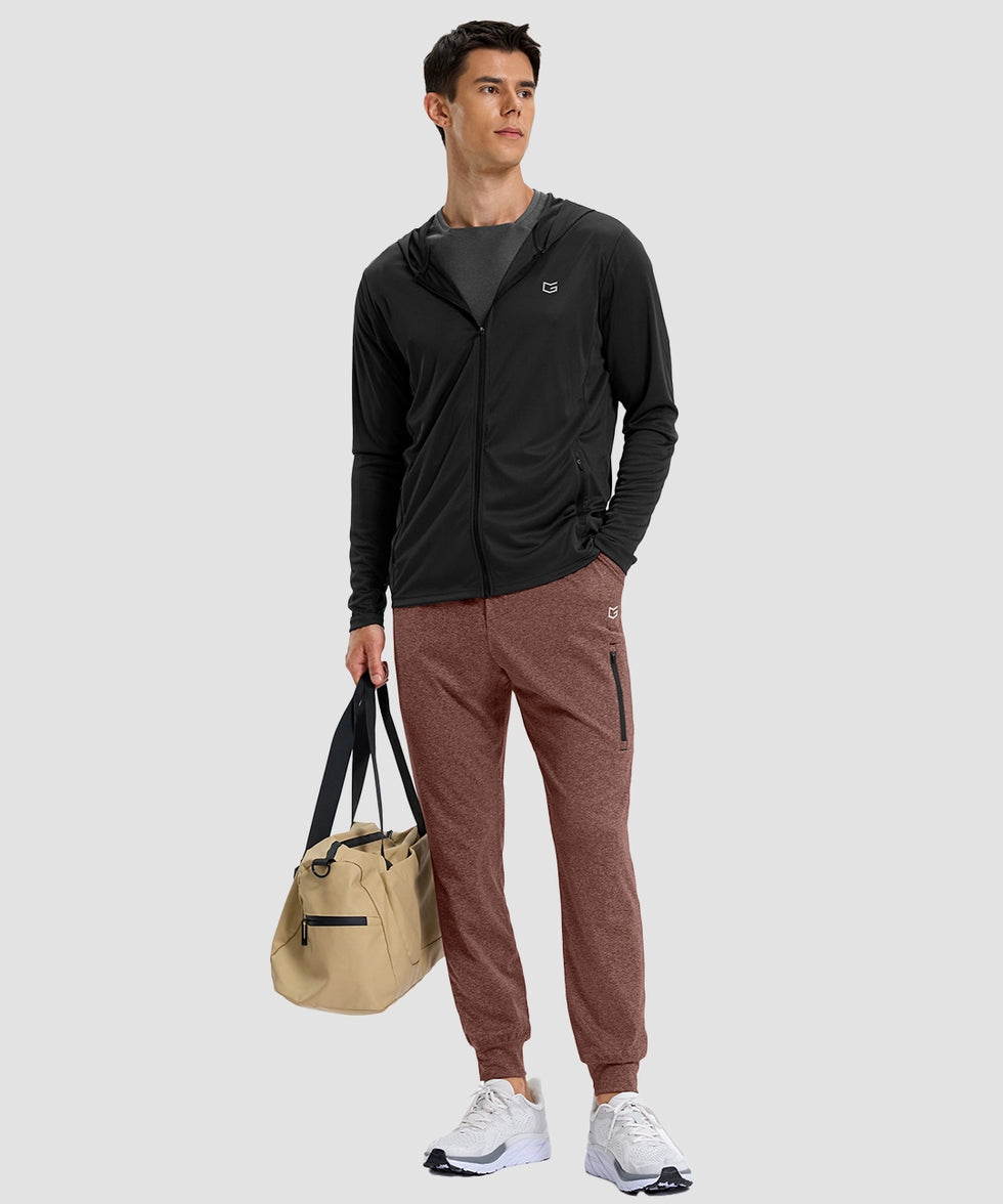 mid-rise heavyweight joggers in dusty blue - front view