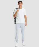 mid-rise heavyweight joggers in grayish white - front view