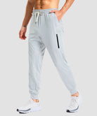 mid-rise heavyweight joggers in grayish white - pocket details view