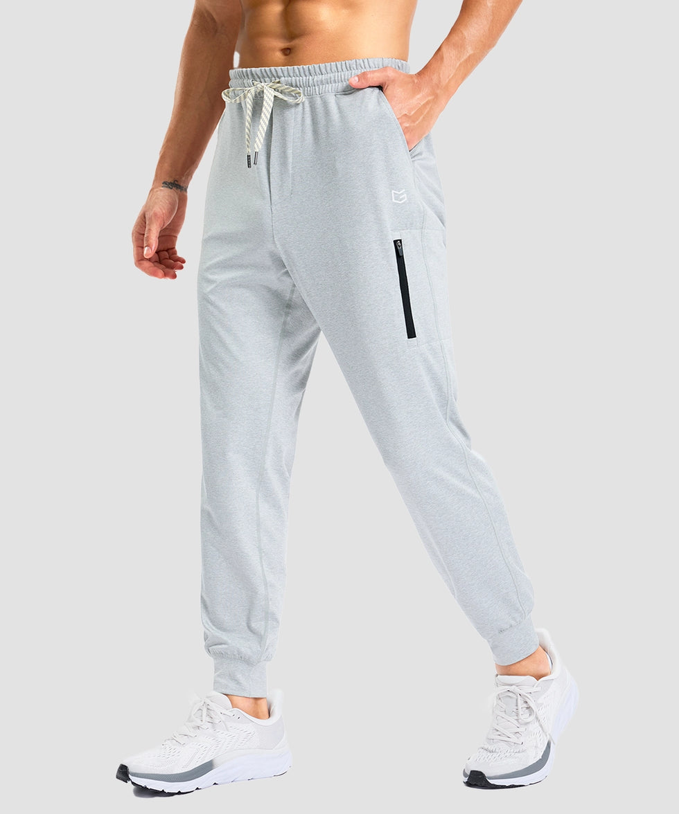 mid-rise heavyweight joggers in grayish white - pocket details view