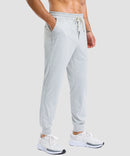 mid-rise heavyweight joggers in grayish white - side view