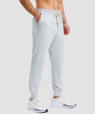 mid-rise heavyweight joggers in grayish white - side view